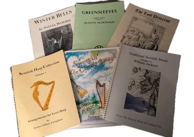 6 Lot: Harp Sheet Music Books Solo Lever/Ancient/Folk Scottish HARP Thormahlen