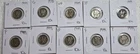 Lot Of 10 (1/5 Roll) 90% Silver Mercury Dimes In 2x2s. .715 OzT Of Silver. A0361