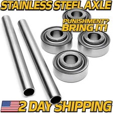 (2 Kits) Stainless Axle & Bearings for BadBoy AOS 2009-2010, Revolt 2023-2025