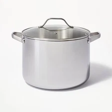 12qt Stainless Steel Stock Pot Silver - Figmint