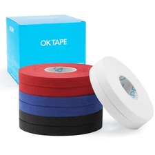 OK TAPE 8 Rolls Athletic Tape, 0.3 Inch Finger 0.3-black, White, Blue, Red
