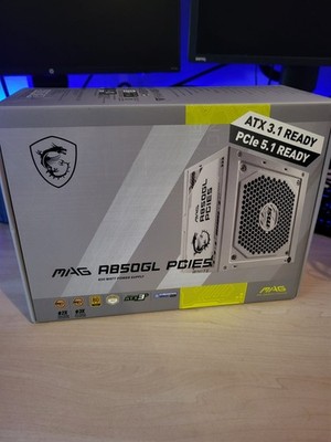 850W Netzteil Weiß MSI MAG A850GL PCIe5 80 Plus Gold voll modular ATX 3.1