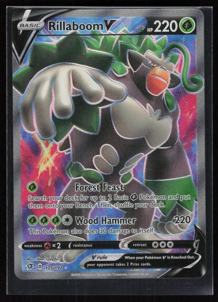 Rillaboom V 175/192 Ultra Rare Rebel Clash Pokemon Holo NM