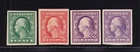 1916-1918 US SC 481 482 483 484 George Washington Imperf UNWMK Set of 4 MH Mint