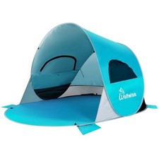 UPF 50 Easy Pop Up 3-4 Person Beach Tent Sport Umbrella Instant Sun Blue