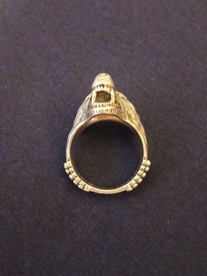 authentic gucci anger forest sterling silver wolf head ring size 25 (us 11)