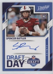 2024 Panini Prestige Draft Day Signatures Spencer Rattler Rookie Auto RC