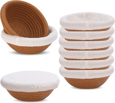 5 Inch Cotton Banneton Proofing Basket Set of 6, Mini Sourdough Bread Baking
