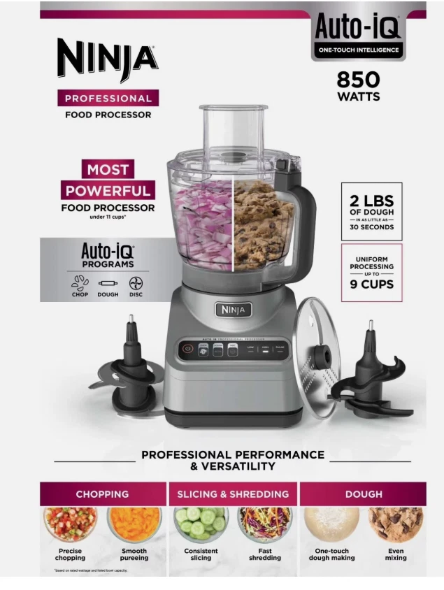 Ninja BN601 Professional Plus Food Processor 1000 Watts Auto-iQ (9A-OB) BN600...
Opens in a new wind