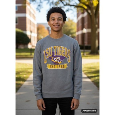 LSU Tigers Sweatshirt Gray Medium College Crewneck Louisiana State University