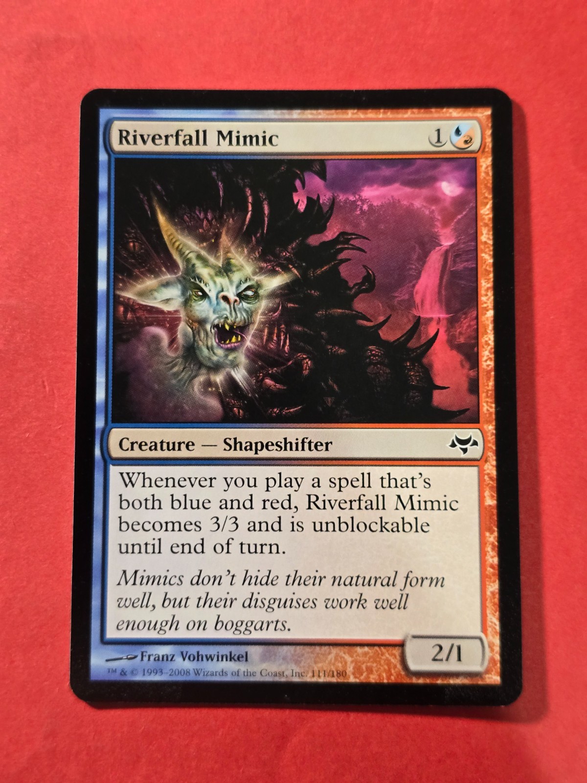 2008 Magic The Gathering Eventide #111 Riverfall Mimic, C, NF, cd2