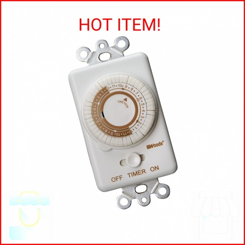 Woods 59745 59745WD 24-Hour Mechanical Converts A Wall Light Switch to ...