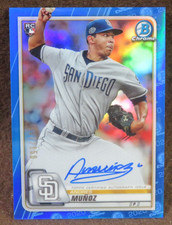 13541 2020 BOWMAN CHROME AUTOGRAPH ANDRES MUNOZ #CRAAM BLUE 107/150