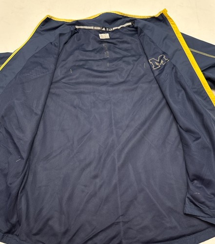 Adidas Michigan Wolverines Jacket Mens 2XL Navy Blue Full Zip Windbreaker EUC - Picture 12 of 15