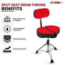 5 Core Drum Throne 5 Padded Split Spine Suppo...