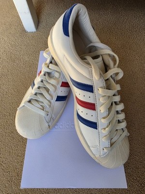 Adidas Superstar Vintage Made in Germany White/Blue/Scarlet JQ6345 Size 8 US Men