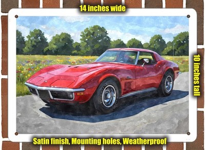 Metal Sign - 1972 Chevrolet Corvette Stingray 4 Watercolor - 10x14