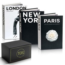 3 PCS Decorative Fake Books Minimalist Coffee Table Designer Cities Storage