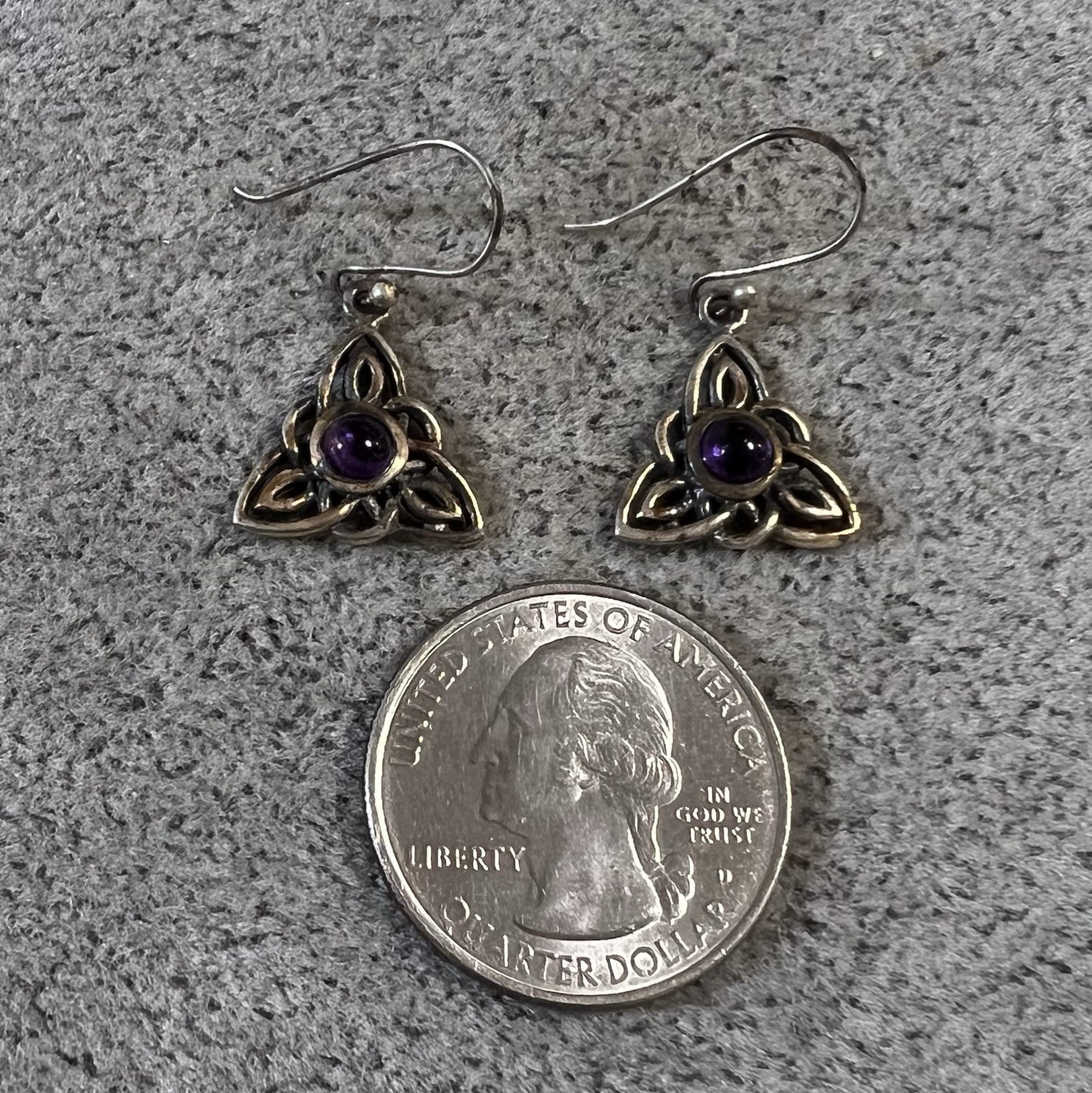 Vintage Artisan Celtic Trinity Knot Amethyst Ster… - image 13