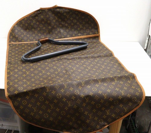 LOUIS VUITTON 80s Monogram Garment Case Suit Storage Bag 2 Hangers▢