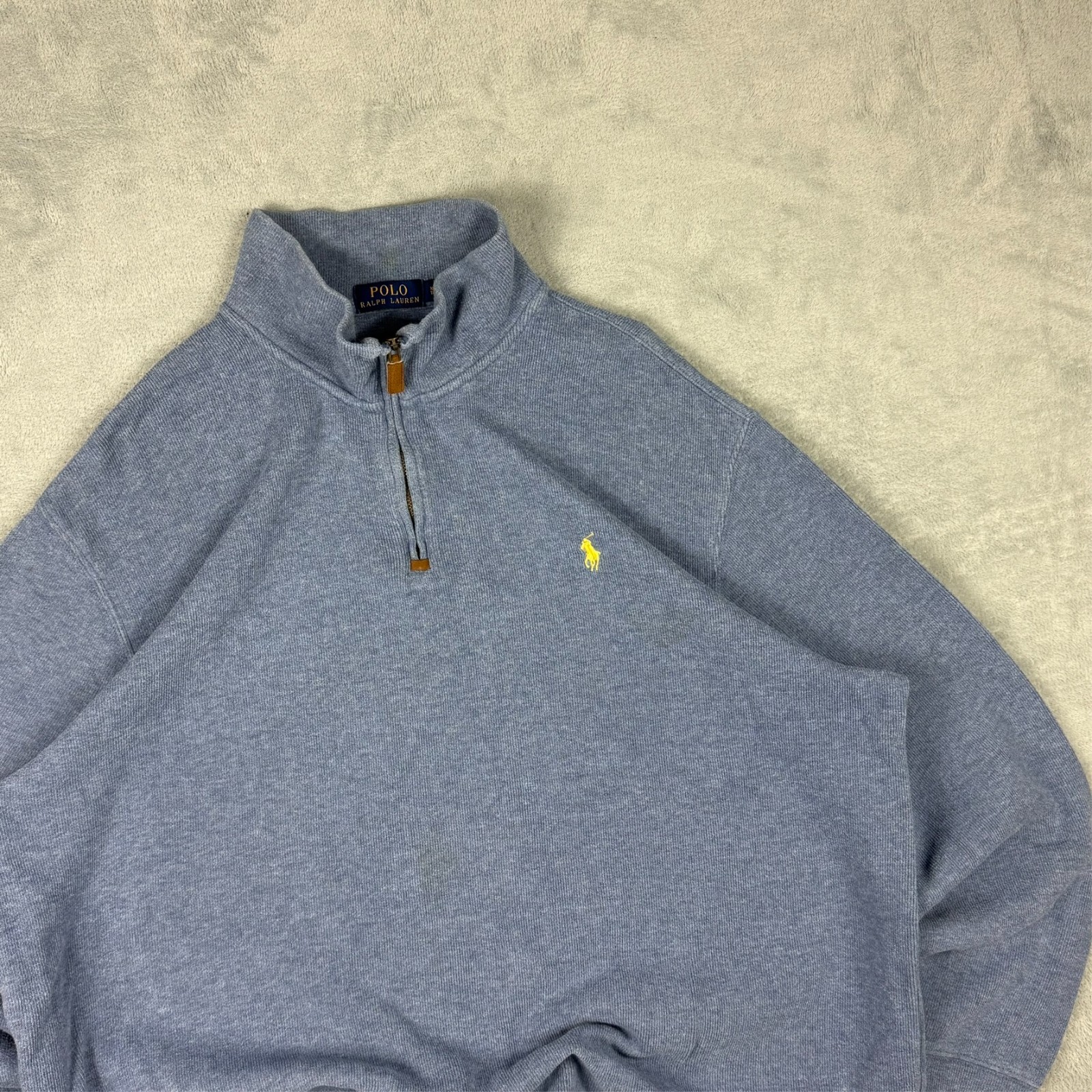 Vintage Polo Ralph Lauren 2000's Y2K Blue Oversized XL Quarter 1/4 Zip Pullover image 3