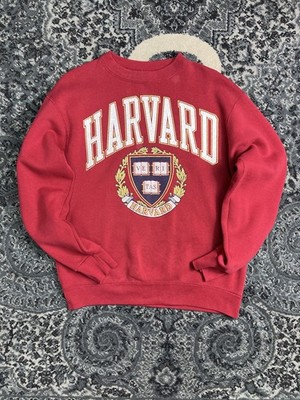 Vintage Harvard University Spellout Puff Print Crewneck Sweatshirt Size Large