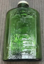 GE General Electric Glass Monitor Refrigerator Water BOTTLE Green NICE