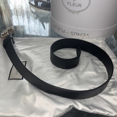 Gucci 453260 Leather belt with pearl Double G for Women | eBay display picture 1