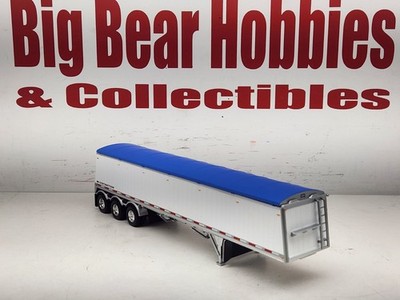 1/64 New DCP White With Blue Tarp Lode King Distiction Hopper Bottom Trailer
