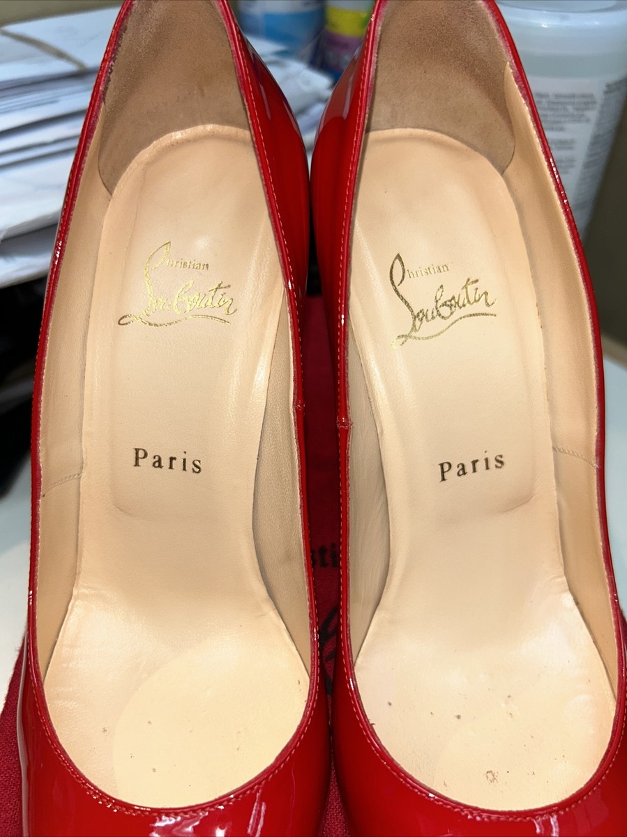 Christian Louboutin Fifi 100 Red Patent Leather Size 39/8.5 Christian Louboutin Fifi 100 Red Patent Leather Size 39/8.5