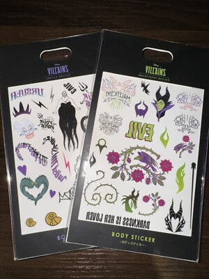Tokyo Disneyland Ursula and Maleficent Villains Temp Tattoo Set
