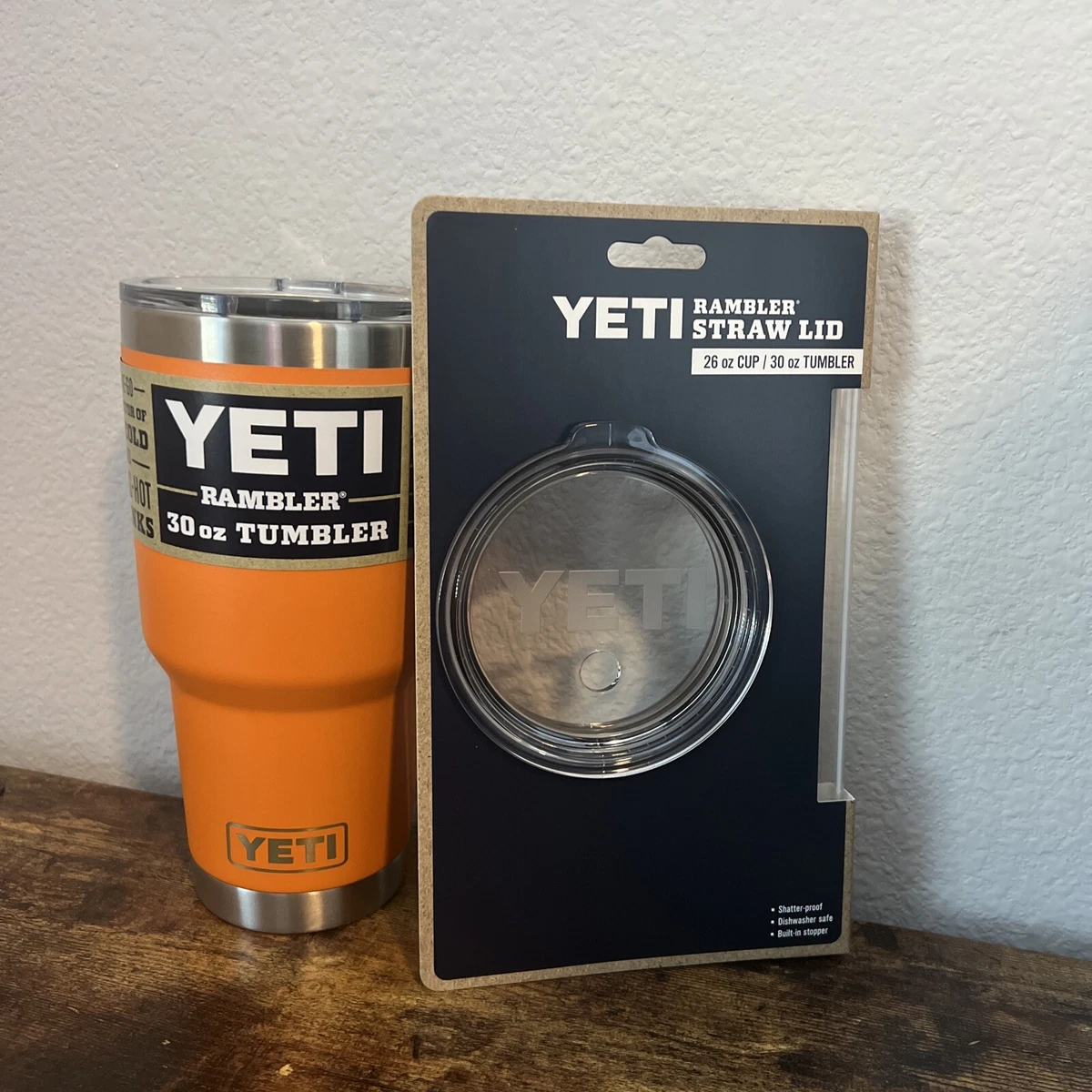 YETI 30 oz KING CRAB ORANGE Rambler MAGSLIDER LID AND Straw Lid Limited  Edition