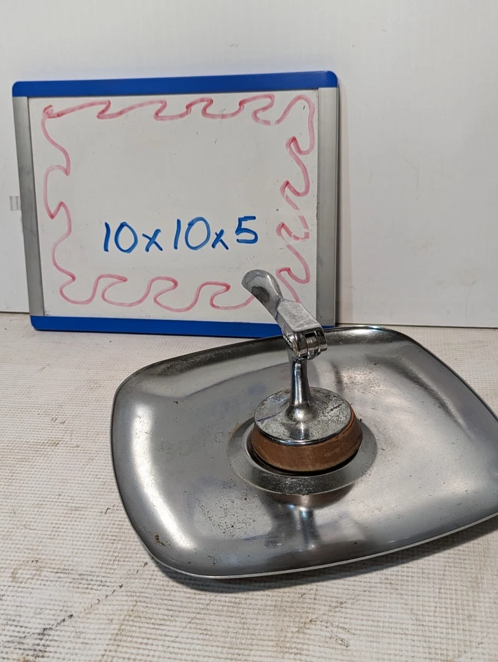 Milbern Mid Century Modern Chrome Nutcracker w Attached Single Tier Tray - Image 3 of 3