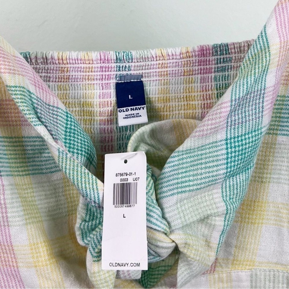 NWT Old Navy Fit & Flare TieFront Smock Print Mini Cami Dress Pastel