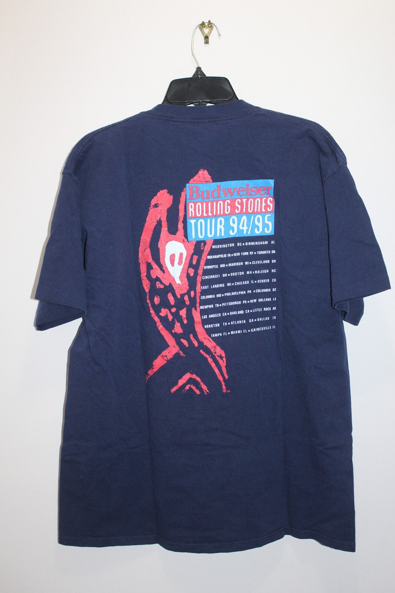 ROLLING STONES VOODOO LOUNGE 94/95 TOUR VINTAGE T-SHIRT NAVY ROLLING STONES VOODOO LOUNGE 94/95 TOUR VINTAGE T-SHIRT NAVY