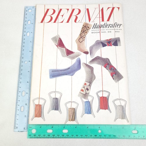 Bernat Handicrafter Socks and Accessories Book No 36 1950s Vintage 1953 Knitting - Picture 18 of 19
