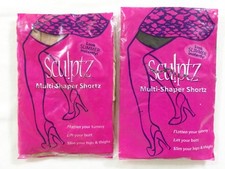 2 Sculptz Multi Shaper Shortz Shorts Size Large Natural and Black