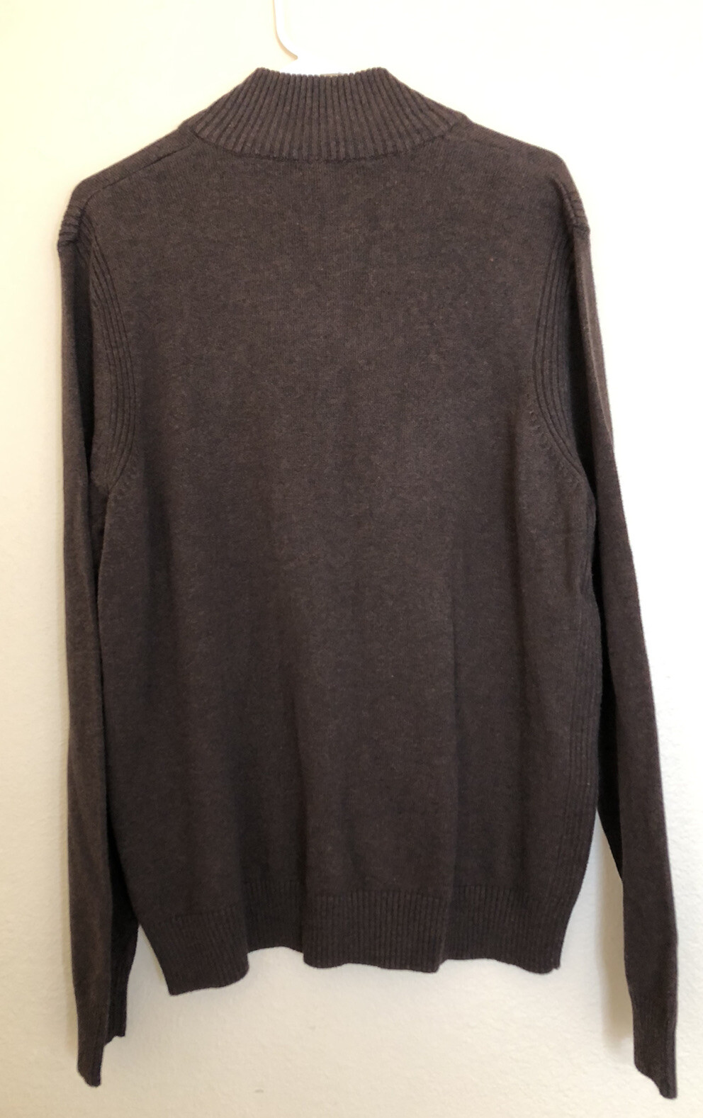 Merona Mens Brown Quarter Zip Sweater 