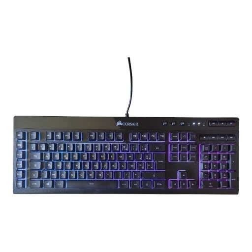 Corsair K55 RGB USB AZERTY mechanisch französisch schwarz Tastatur  USB Gaming - Bild 4 von 4