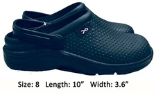 Medical Nursing Womens Ultralite Clogs W/Heel Strap Light Shoes Black 8