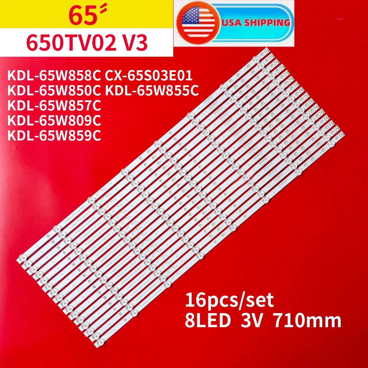 LED Backlight For Sony KDL-65W855C Kdl-65w859c 650TV02 V3 T650HVF05.1