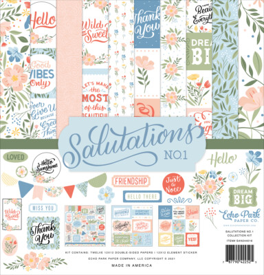 Echo Park Paper SALUTATIONS No. 1 12x12 Scrapbook Cardstock Collection Kit