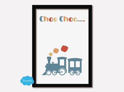 CHOO CHOO TRAIN Druck Kinderzimmer Drucke Kinderzimmer Wandkunst A4 oder 8x10'' (P)