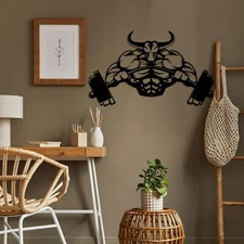 Gym Bull Metal Wall Art, Metal Wall Decor, Home Decor Wall Art, Wall Sculpture