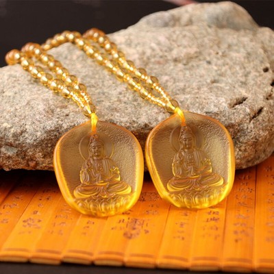 Handmade Necklace Nepal Buddhist Mala Stone Beads Buddha Statue Pendant Neckl:;h