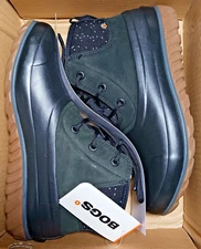 Bogs Women's Classic Casual Lace Leather Boot, Size 10, Black, 72546