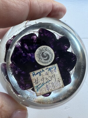 1984 Selkirk Glass Paper Weight Handmade Scotland STARBURST