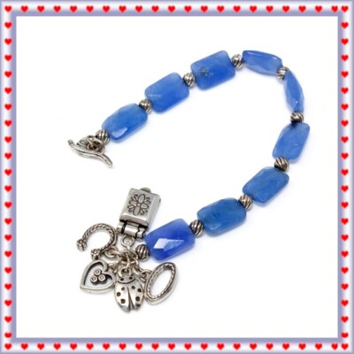 Brighton Fortune Blue Retired Ladybug Heart Horseshoe Toggle Bracelet ...