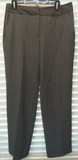 Talbots sz 10 grey slacks pants stretch pockets straight leg flat front pockets