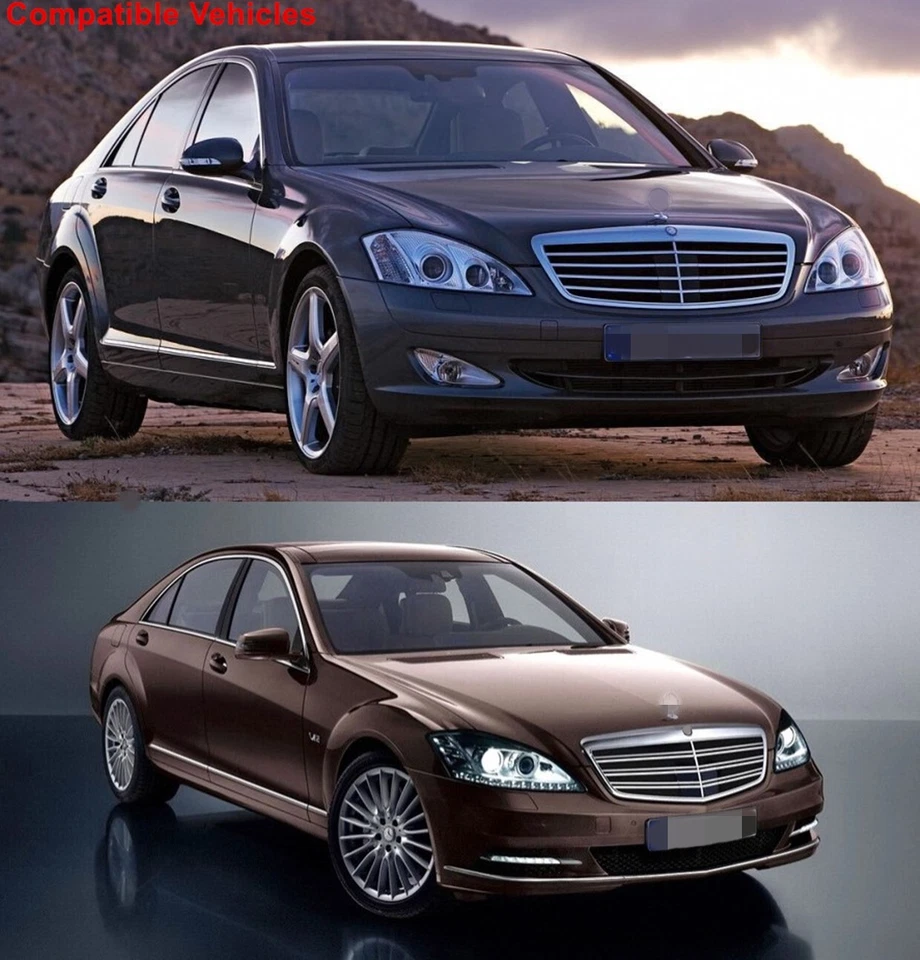 Par de espejos retrovisores W221 para Mercedes Benz S300 S350 S400 S63 accesorios negro Foto 2 de 4